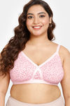 Rosaline Everyday Double Layered Non-Wired 3/4th Coverage Supper Support Bra - Pink Dainty Pt — thumbnail 1